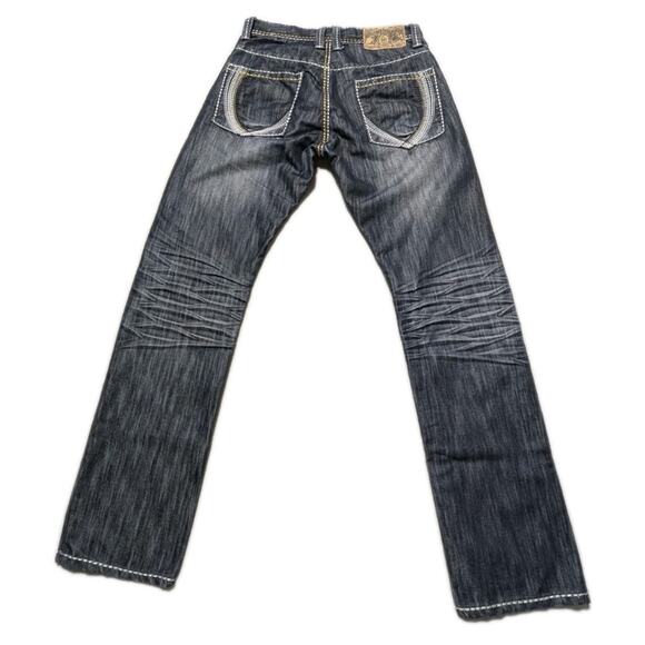 Vintage Y2K Southpole Slim Fit Jeans Sz 30 Distressed Wash Contrast Stitching - Picture 2 of 16